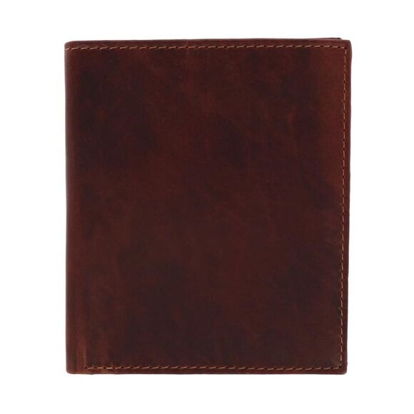 American Bison Men's Oil Pull Up Leather Hipster Wallet - Picture 1 of 4